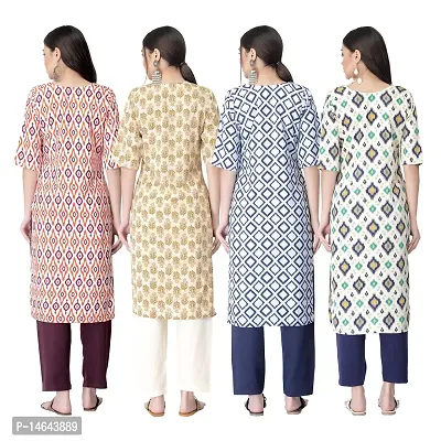 New Crepe Combo Printed Kurtis For Women Pack Of 4-thumb2