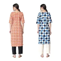 Attarctive Crepe Printed Straight Kurti Combo For Women Pack Of 2-thumb1