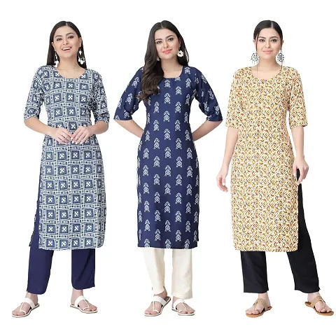 Classic Crepe Kurtis For Women Combo Pack Of 3