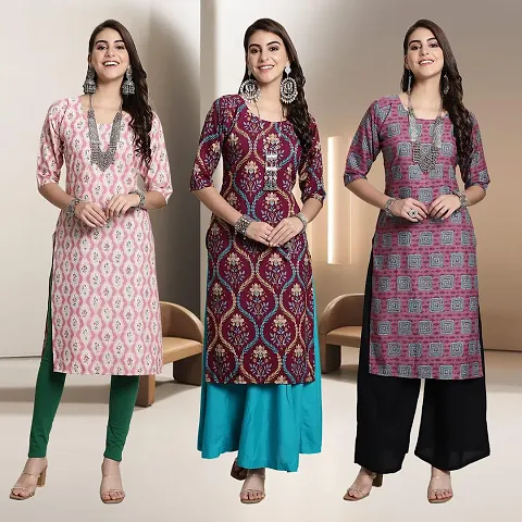 Fancy Rayon Kurtis For Women Pack Of 3