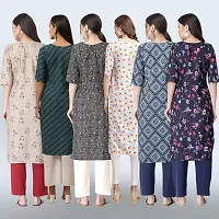 Women Stylish Crepe Printed Straight Kurta Combo-thumb1