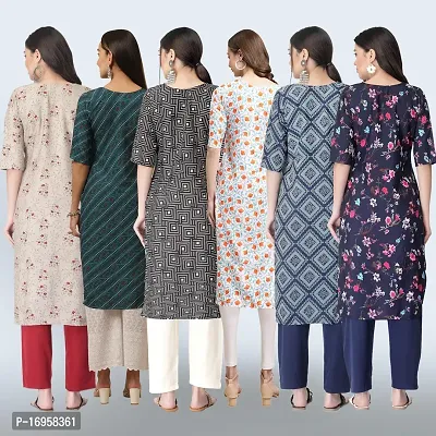 Women Stylish Crepe Printed Straight Kurta Combo-thumb2