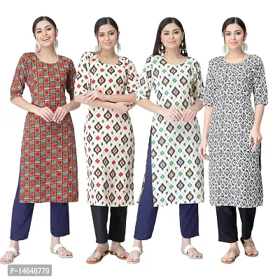 New Crepe Combo Printed Kurtis For Women Pack Of 4