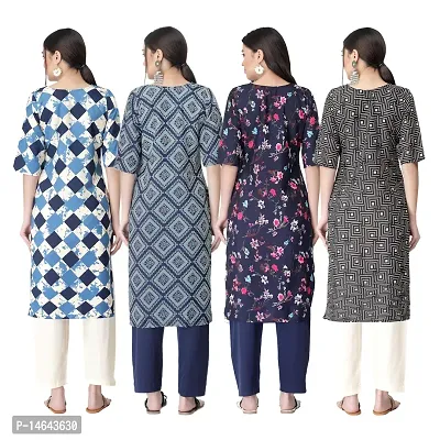 New Crepe Combo Printed Kurtis For Women Pack Of 4-thumb2