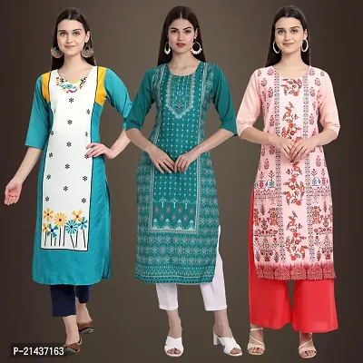 Fancy Crepe Kurtis for Women Pack Of 3-thumb0