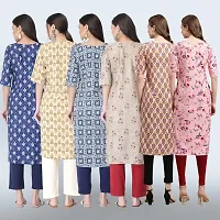 Women Stylish Crepe Printed Straight Kurta Combo-thumb1