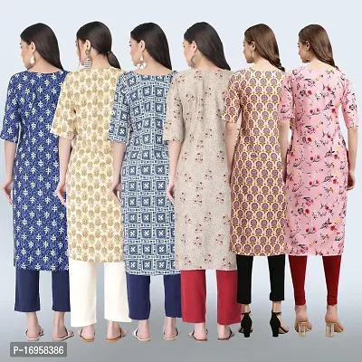 Women Stylish Crepe Printed Straight Kurta Combo-thumb2