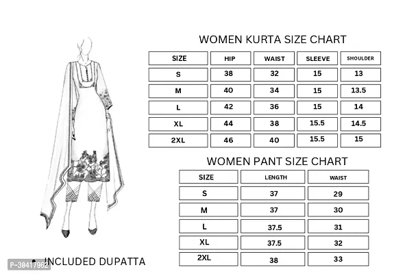 Beautiful Cotton Printed Kurta Pant And Dupatta Set For Women-thumb2