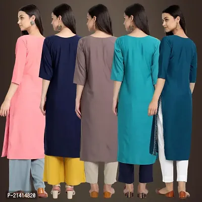 Fancy Crepe Kurtis For Women Pack Of 5-thumb2