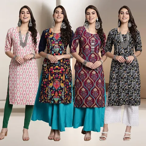 Fancy Crepe Kurtis for Women Pack Of 4