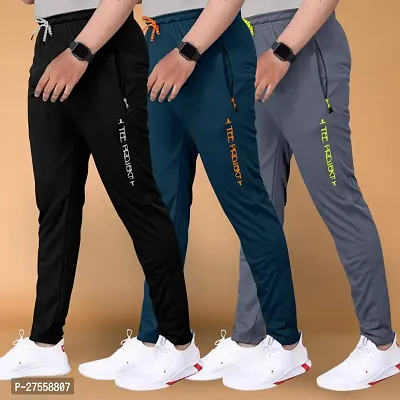 Stylish Multicoloured Cotton Regular Track Pants For Men Pack Of 3-thumb2