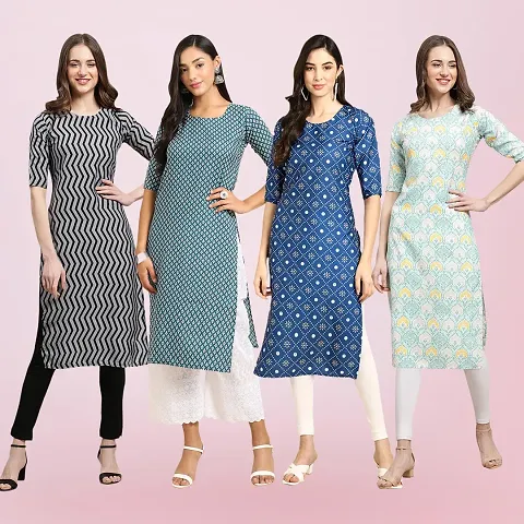 Women Stylish Crepe Staright Kurta