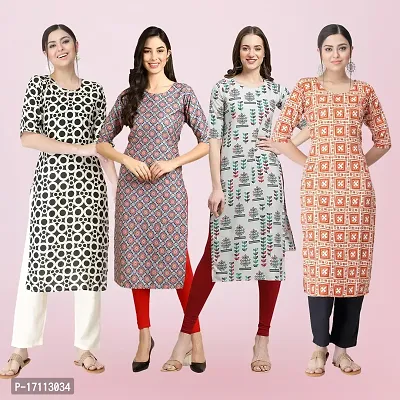 Women Stylish Crepe Printed Straight Kurta