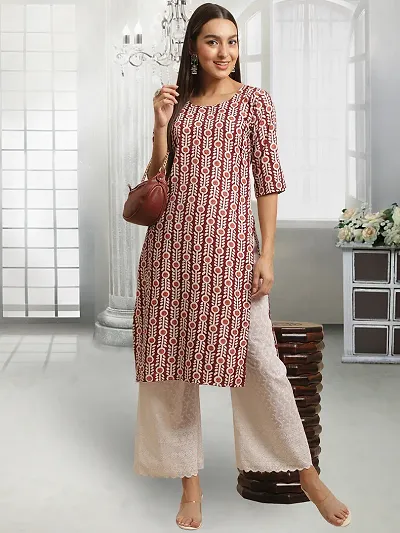 Stylish Straight Crepe Stitched Kurta