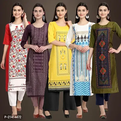 Fancy Crepe Kurtis For Women Pack Of 5-thumb0