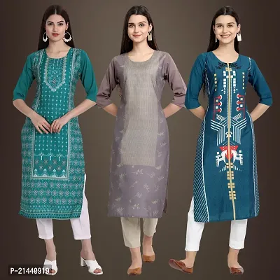 Fancy Crepe Kurtis for Women Pack Of 3-thumb0