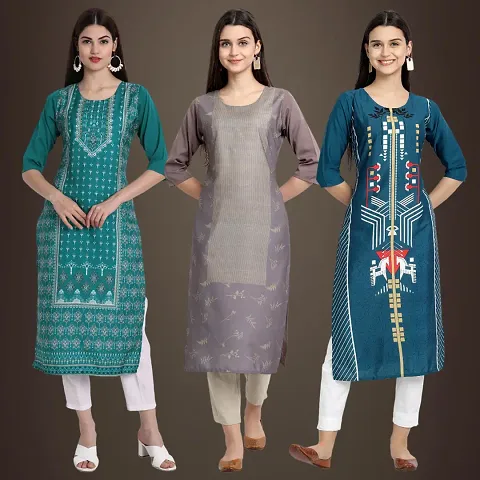 Stylish Fancy Crepe Kurtis Pack Of 3