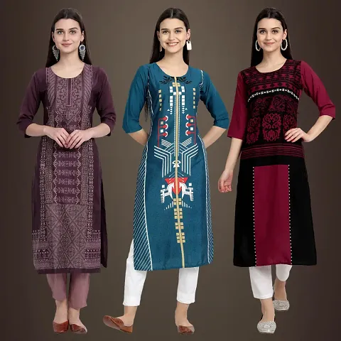 Fancy Crepe Kurtis for Women Pack Of 3