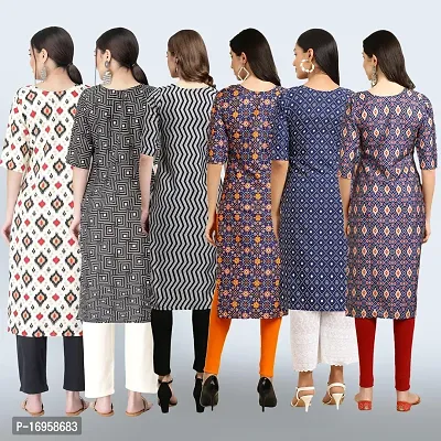 Women Stylish Crepe Printed Straight Kurta Combo-thumb2