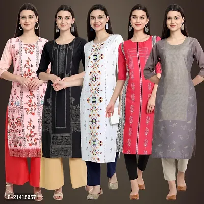 Fancy Crepe Kurtis For Women Pack Of 5-thumb0