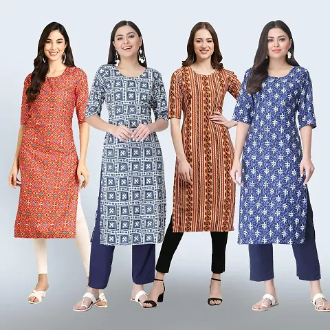 Women Stylish Crepe Straight Kurta