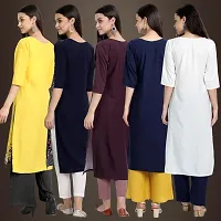 Fancy Crepe Kurtis For Women Pack Of 5-thumb1