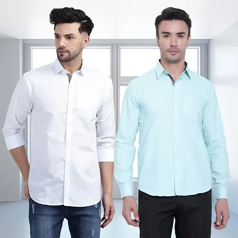 Reliable Solid Long Sleeves Formal Shirts For Men Pack Of 2