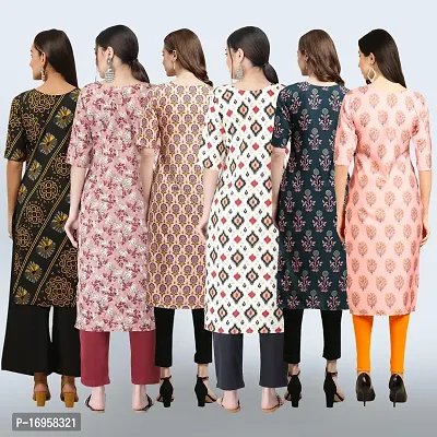 Women Stylish Crepe Printed Straight Kurta Combo-thumb2