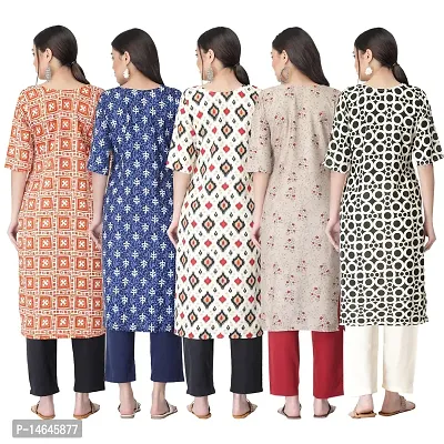 New Crepe Printed Kurtis Combo For Women Pack Of 5-thumb2