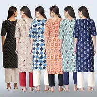 Women Stylish Crepe Printed Straight Kurta Combo-thumb1