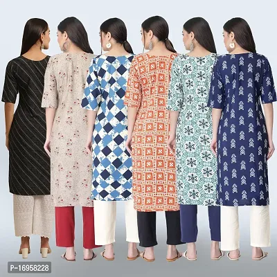 Women Stylish Crepe Printed Straight Kurta Combo-thumb2