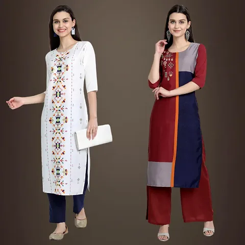 Best Trendy Crepe Printed Kurti - Combo Of 2