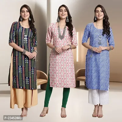 Fancy Rayon Kurtis For Women Pack Of 3