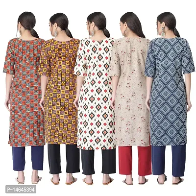 New Crepe Printed Kurtis Combo For Women Pack Of 5-thumb2