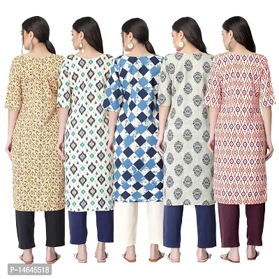 New Crepe Printed Kurtis Combo For Women Pack Of 5-thumb2