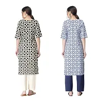 Attarctive Crepe Printed Straight Kurti Combo For Women Pack Of 2-thumb1