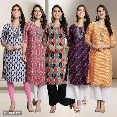 Fancy Crepe Kurtis For Women Pack Of 5-thumb0