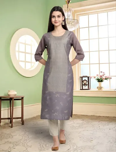 Stylish Crepe Straight Printed Kurta