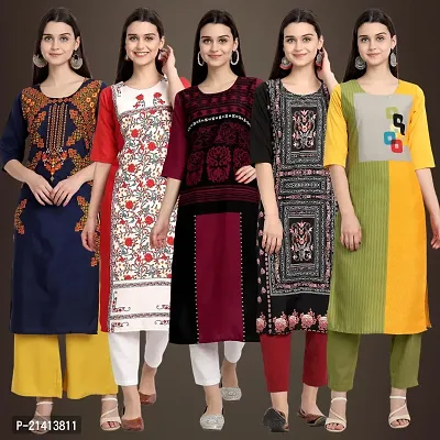 Fancy Crepe Kurtis For Women Pack Of 5