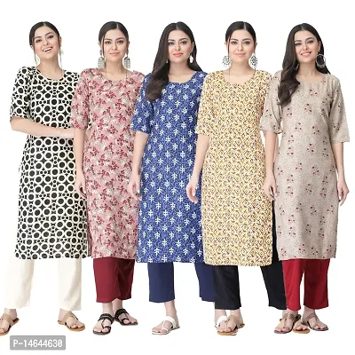 New Crepe Printed Kurtis Combo For Women Pack Of 5