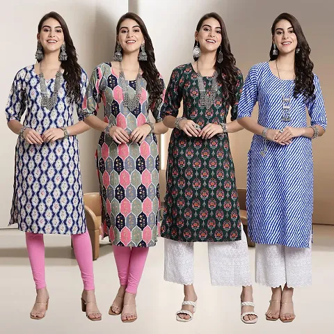 Fancy Crepe Kurtis for Women Pack Of 4