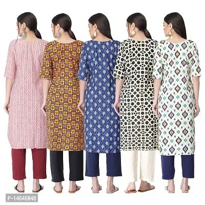 New Crepe Printed Kurtis Combo For Women Pack Of 5-thumb2