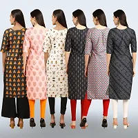 Women Stylish Crepe Printed Straight Kurta Combo-thumb1