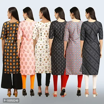 Women Stylish Crepe Printed Straight Kurta Combo-thumb2