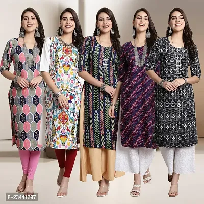 Fancy Crepe Kurtis For Women Pack Of 5