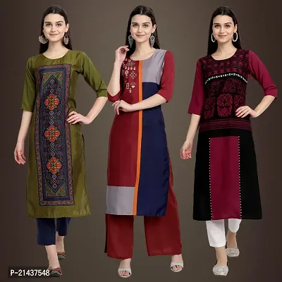 Fancy Crepe Kurtis for Women Pack Of 3