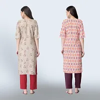 Women Stylish Crepe Ethnic Motif Casual Straight Kurta-thumb1