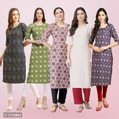 Women Stylish Crepe Printed Straight Kurta-thumb0