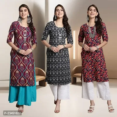 Fancy Rayon Kurtis For Women Pack Of 3