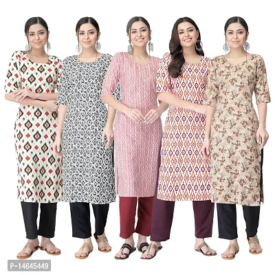 New Crepe Printed Kurtis Combo For Women Pack Of 5